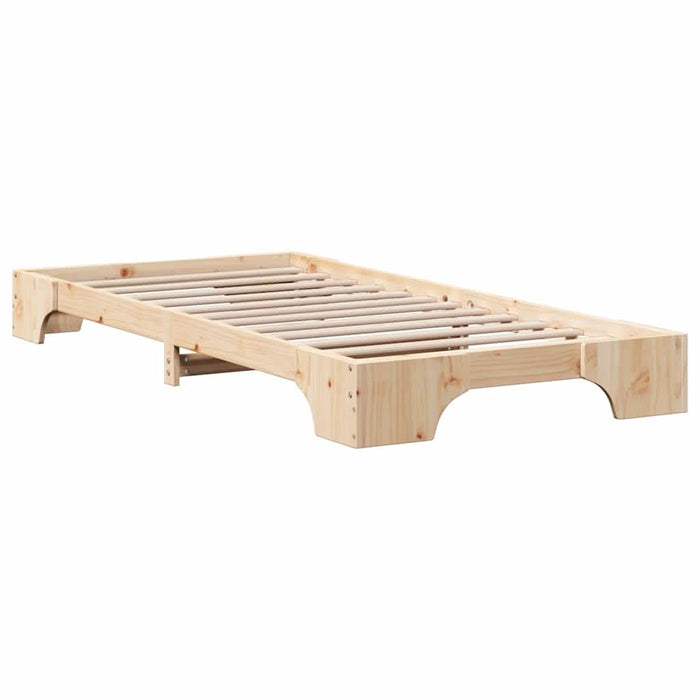 Cadru de pat natural 80 x 200 cm Lemn de pin masiv - WALTI WALTI