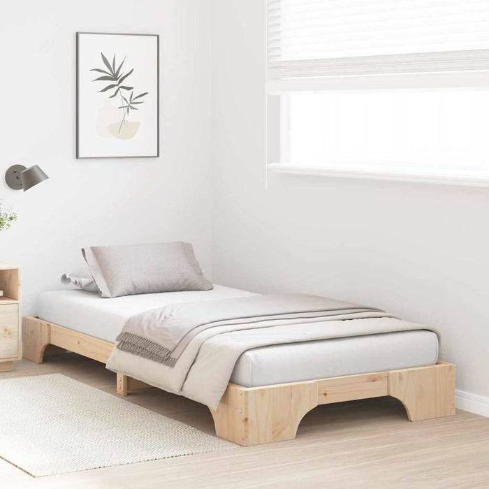 Cadru de pat natural 90 x 190 cm Lemn de pin masiv - WALTI WALTI