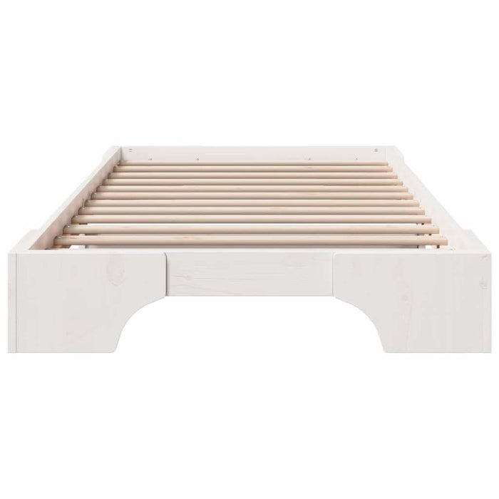 Cadru de pat Alb 75 x 190 cm Lemn de pin masiv - WALTI WALTI