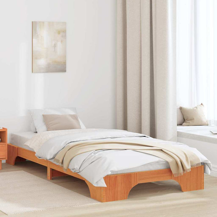 Cadru de pat Maroniu cerat 75 x 190 cm Lemn de pin masiv - WALTI WALTI