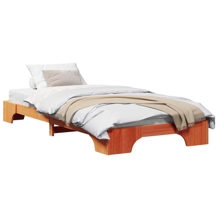 Cadru de pat Maroniu cerat 75 x 190 cm Lemn de pin masiv - WALTI WALTI