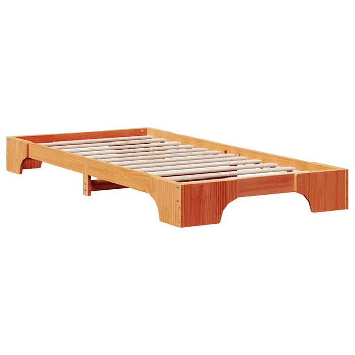 Cadru de pat Maroniu cerat 75 x 190 cm Lemn de pin masiv - WALTI WALTI