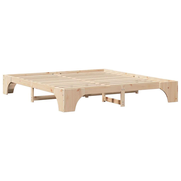 Cadru de pat natural 200 x 200 cm Lemn de pin masiv - WALTI WALTI
