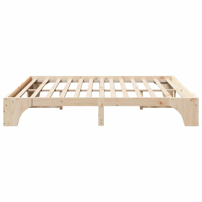 Cadru de pat natural 200 x 200 cm Lemn de pin masiv - WALTI WALTI