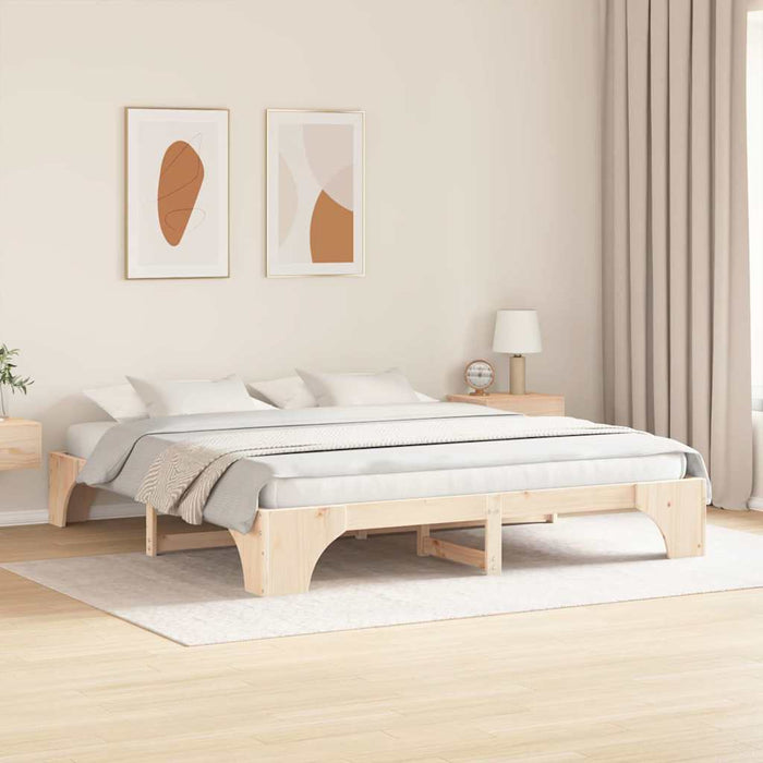 Cadru de pat natural 180 x 200 cm Lemn de pin masiv - WALTI WALTI