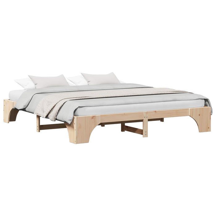 Cadru de pat natural 180 x 200 cm Lemn de pin masiv - WALTI WALTI