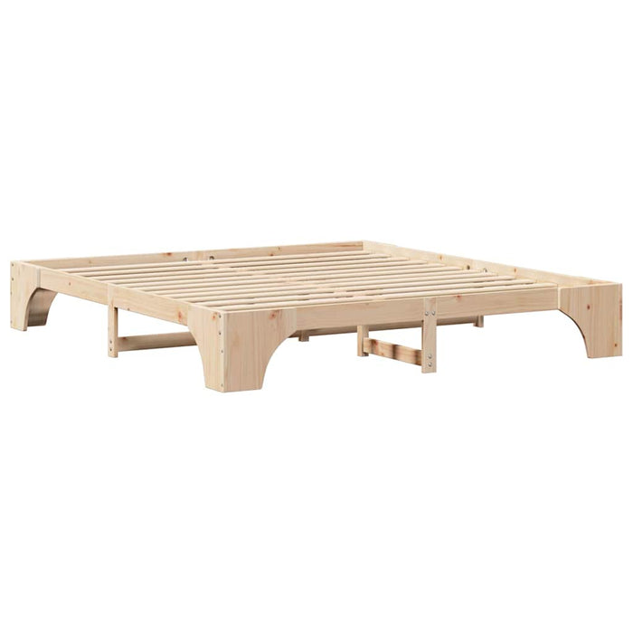 Cadru de pat natural 180 x 200 cm Lemn de pin masiv - WALTI WALTI