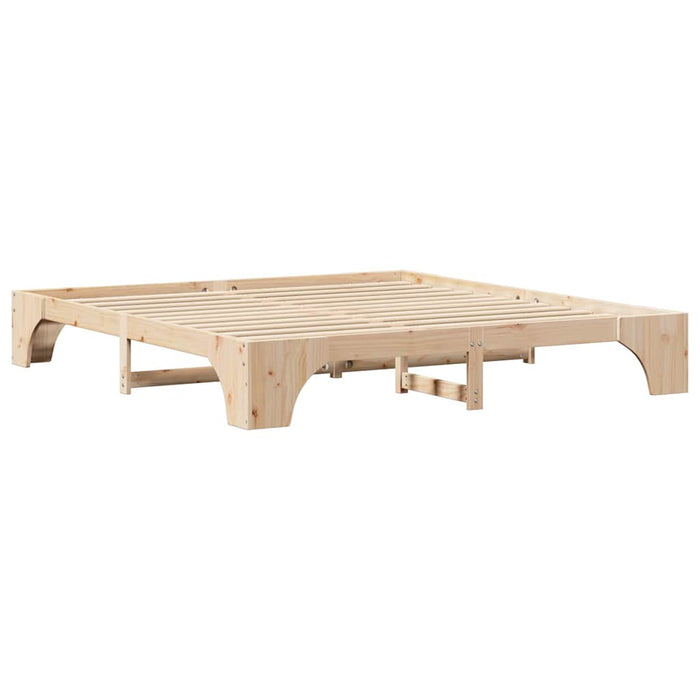 Cadru de pat natural 180 x 200 cm Lemn de pin masiv - WALTI WALTI