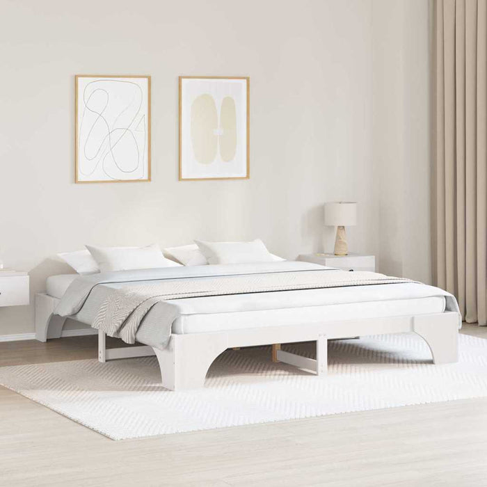 Cadru de pat Alb 180 x 200 cm Lemn de pin masiv - WALTI WALTI