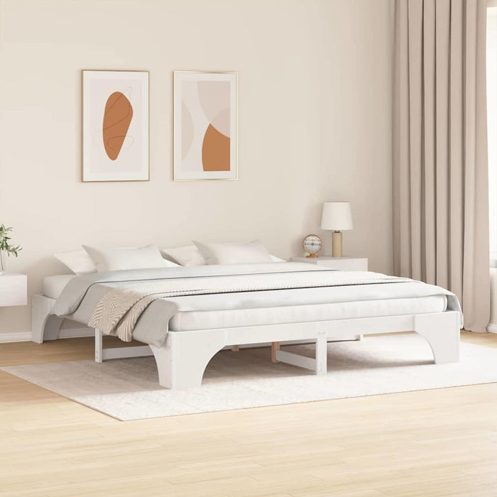 Cadru de pat Alb 180 x 200 cm Lemn de pin masiv - WALTI WALTI