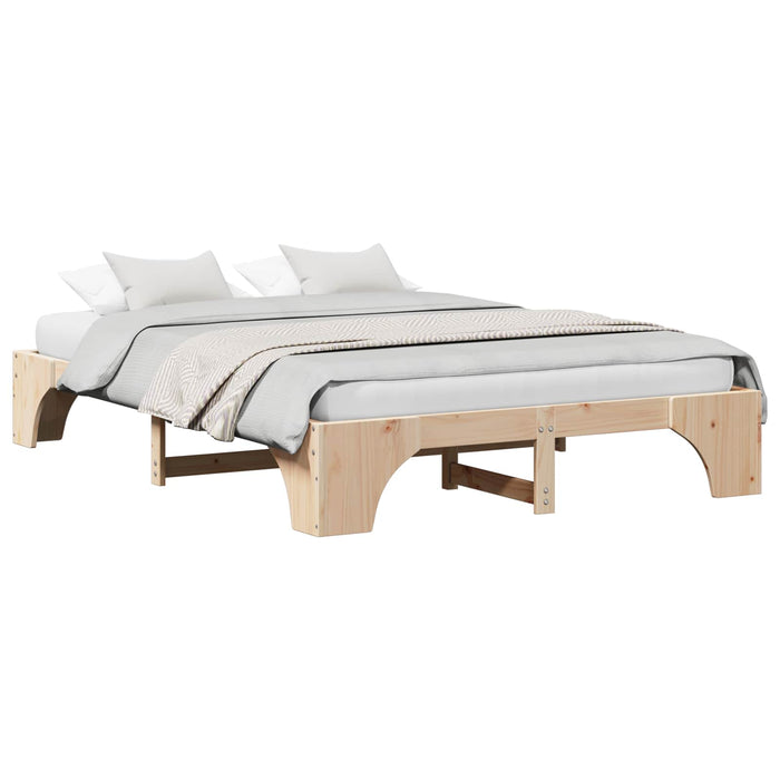 Cadru de pat natural 160 x 200 cm Lemn de pin masiv - WALTI WALTI