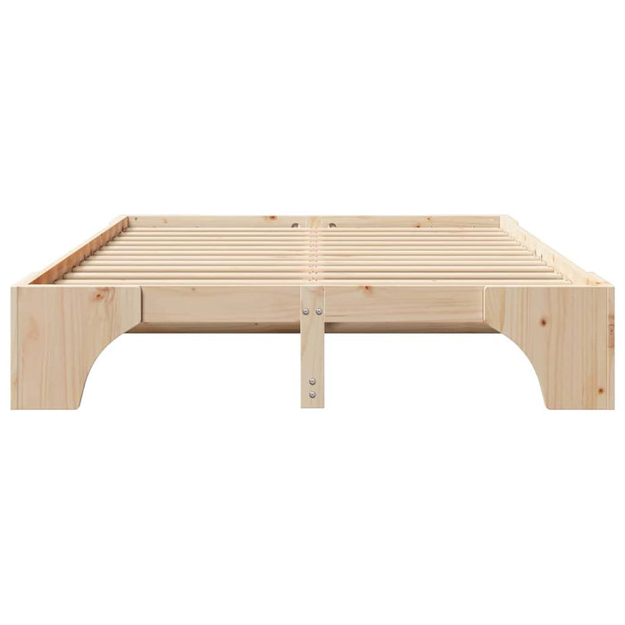Cadru de pat natural 160 x 200 cm Lemn de pin masiv - WALTI WALTI