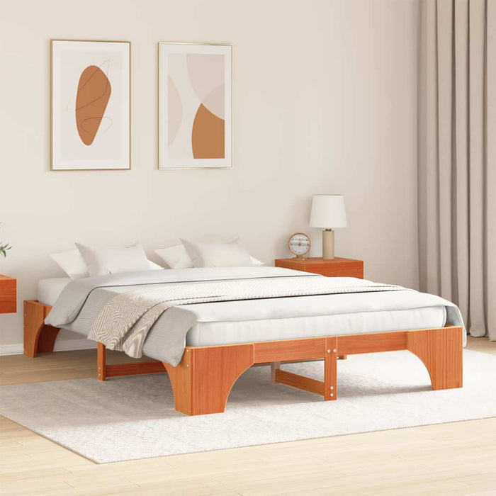 Cadru de pat Maroniu cerat 150 x 200 cm Lemn de pin masiv - WALTI WALTI