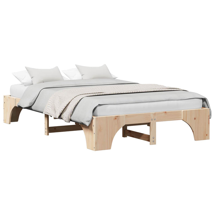 Cadru de pat natural 140 x 190 cm Lemn de pin masiv - WALTI WALTI