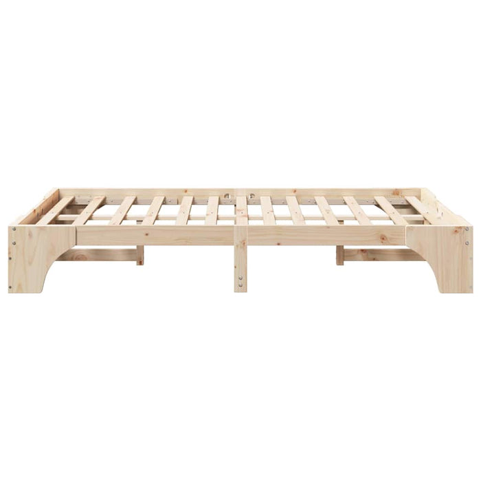 Cadru de pat natural 140 x 190 cm Lemn de pin masiv - WALTI WALTI