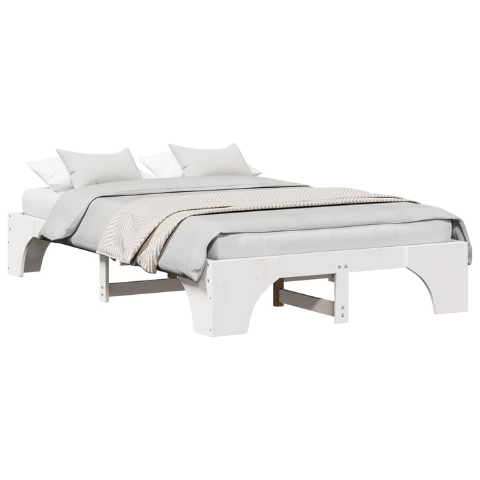 Cadru de pat Alb 140 x 190 cm Lemn de pin masiv - WALTI WALTI