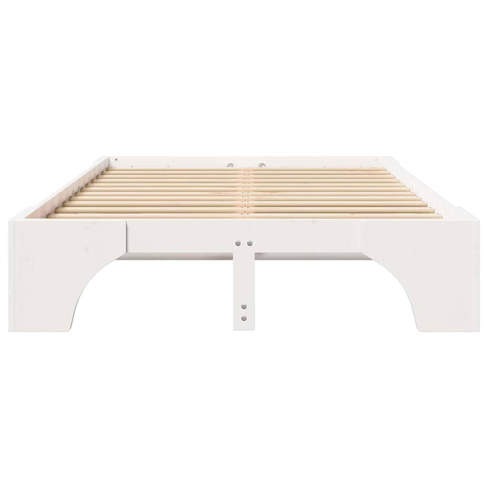 Cadru de pat Alb 140 x 190 cm Lemn de pin masiv - WALTI WALTI