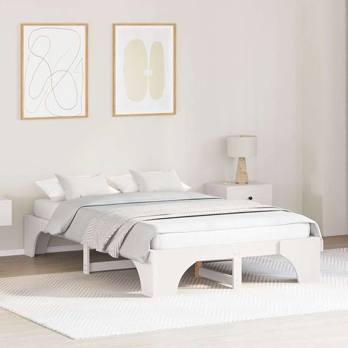 Cadru de pat Alb 120 x 190 cm Lemn de pin masiv - WALTI WALTI