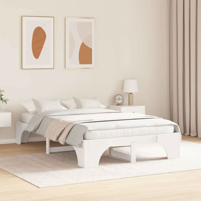 Cadru de pat Alb 120 x 190 cm Lemn de pin masiv - WALTI WALTI