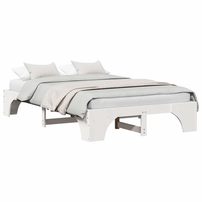 Cadru de pat Alb 120 x 190 cm Lemn de pin masiv - WALTI WALTI