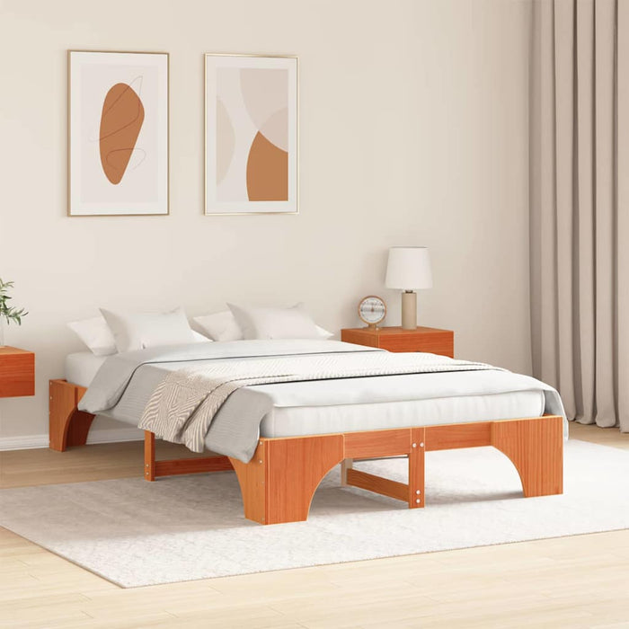Cadru de pat Maroniu cerat 120 x 190 cm Lemn de pin masiv - WALTI WALTI