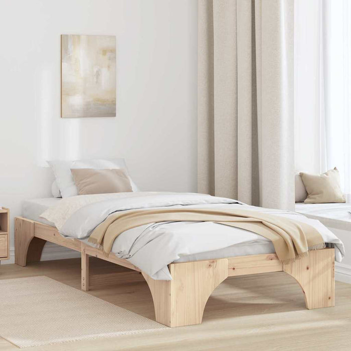Cadru de pat natural 100 x 200 cm Lemn de pin masiv - WALTI WALTI