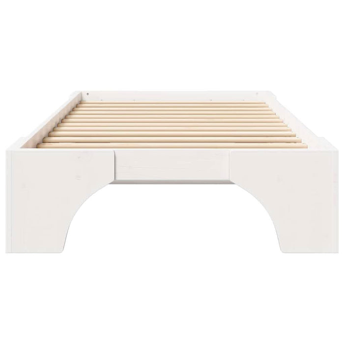 Cadru de pat Alb 100 x 200 cm Lemn de pin masiv - WALTI WALTI