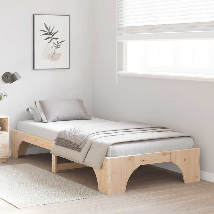 Cadru de pat natural 90 x 190 cm Lemn de pin masiv - WALTI WALTI