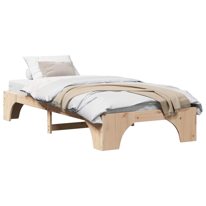 Cadru de pat natural 90 x 190 cm Lemn de pin masiv - WALTI WALTI