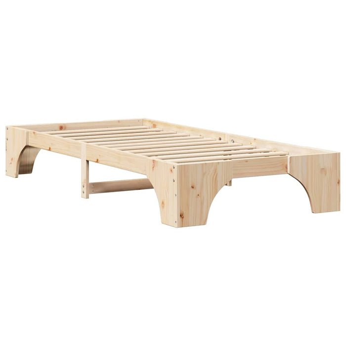 Cadru de pat natural 90 x 190 cm Lemn de pin masiv - WALTI WALTI