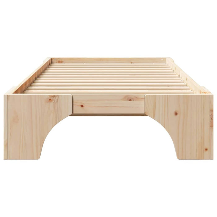 Cadru de pat natural 90 x 190 cm Lemn de pin masiv - WALTI WALTI