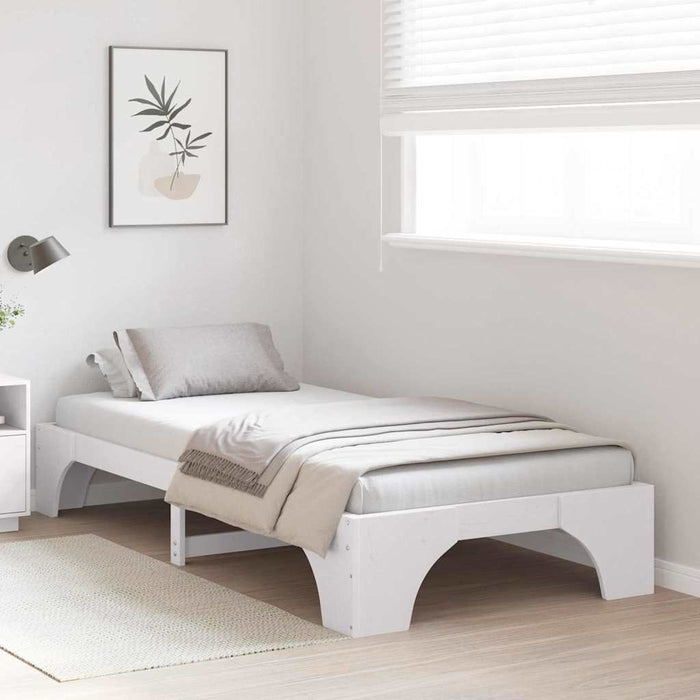 Cadru de pat Alb 90 x 190 cm Lemn de pin masiv - WALTI WALTI