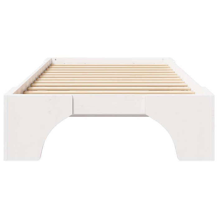 Cadru de pat Alb 75 x 190 cm Lemn de pin masiv - WALTI WALTI