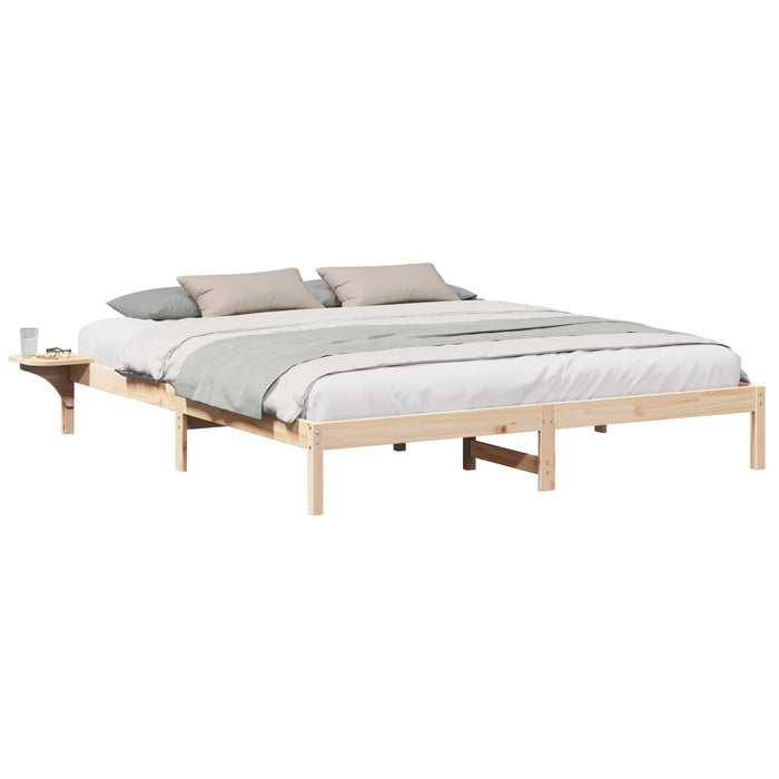 Cadru de pat natural 200 x 200 cm Lemn de pin masiv - WALTI WALTI