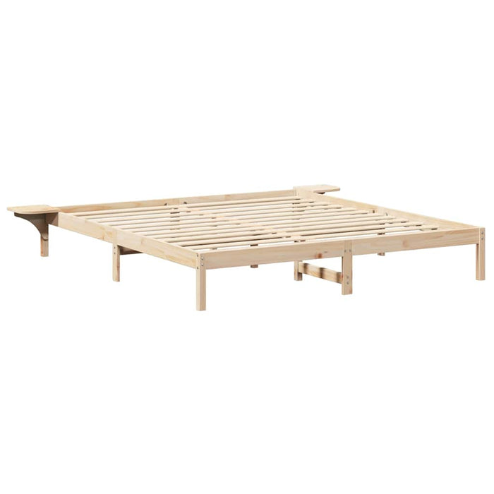 Cadru de pat natural 200 x 200 cm Lemn de pin masiv - WALTI WALTI