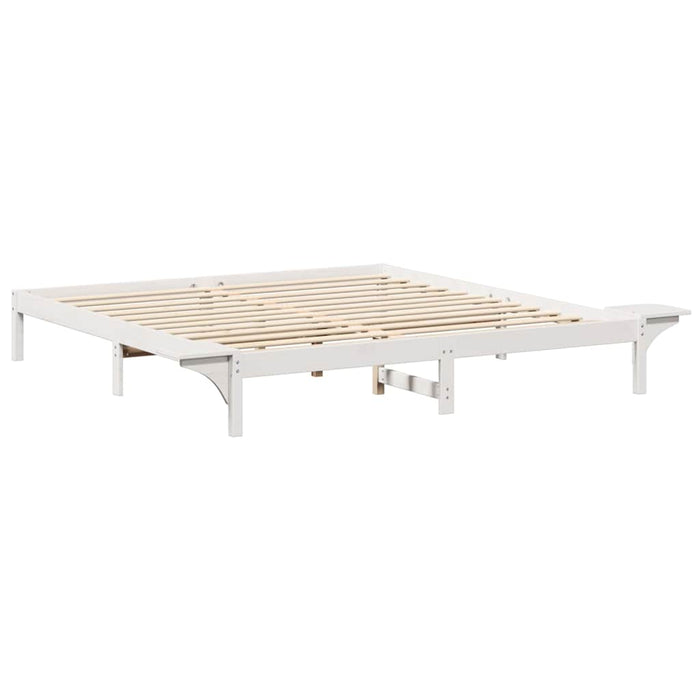 Cadru de pat Alb 200 x 200 cm Lemn de pin masiv - WALTI WALTI