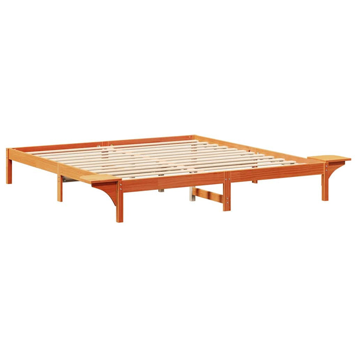 Cadru de pat Maroniu cerat 200 x 200 cm Lemn de pin masiv - WALTI WALTI