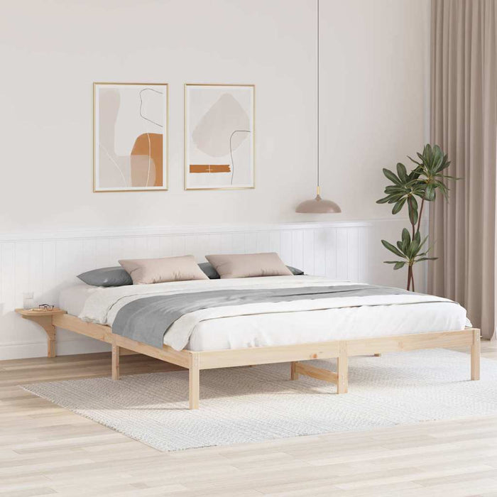 Cadru de pat natural 180 x 200 cm Lemn de pin masiv - WALTI WALTI