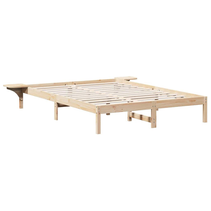 Cadru de pat natural 160 x 200 cm Lemn de pin masiv - WALTI WALTI