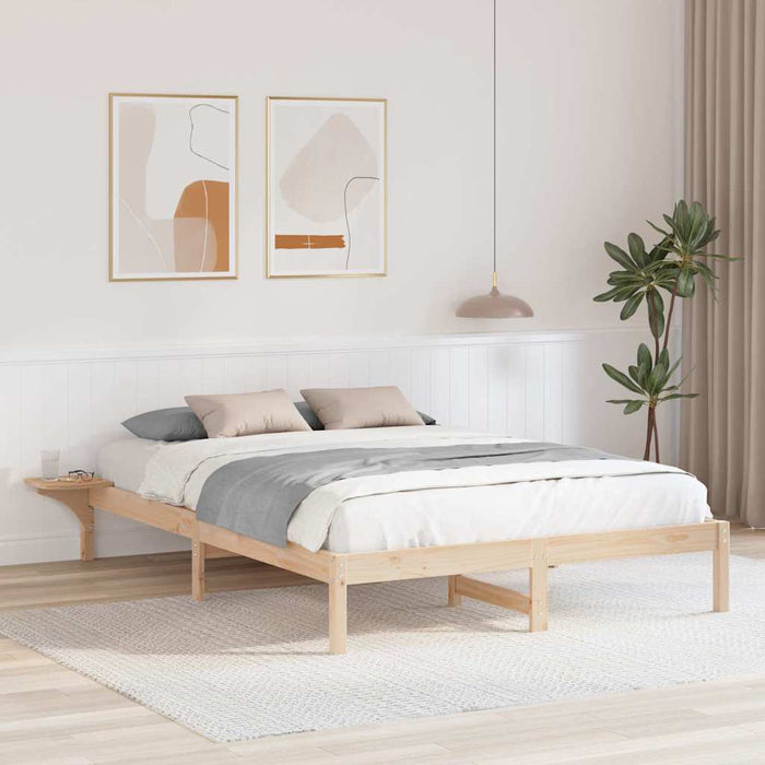 Cadru de pat natural 150 x 200 cm Lemn de pin masiv - WALTI WALTI