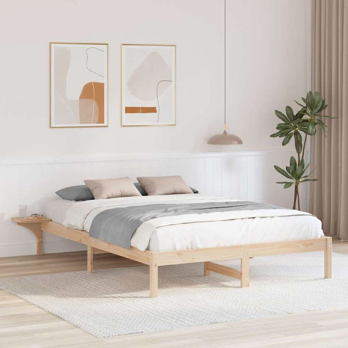 Cadru de pat natural 140 x 200 cm Lemn de pin masiv - WALTI WALTI