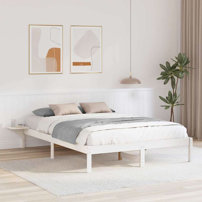 Cadru de pat Alb 140 x 200 cm Lemn de pin masiv - WALTI WALTI