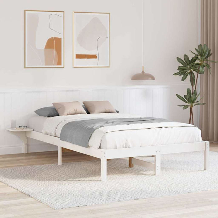 Cadru de pat Alb 140 x 190 cm Lemn de pin masiv - WALTI WALTI