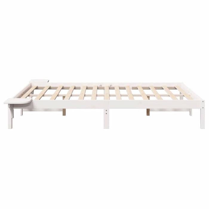 Cadru de pat Alb 140 x 190 cm Lemn de pin masiv - WALTI WALTI