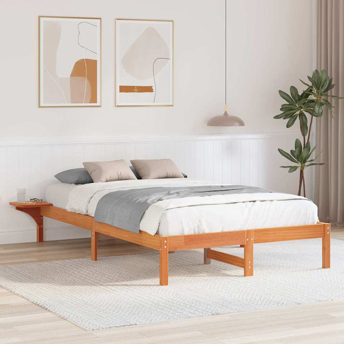 Cadru de pat Maroniu cerat 140 x 190 cm Lemn de pin masiv - WALTI WALTI