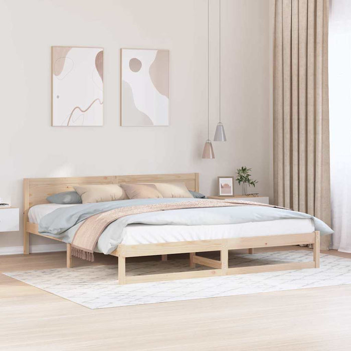 Cadru de pat natural 200 x 200 cm Lemn de pin masiv - WALTI WALTI
