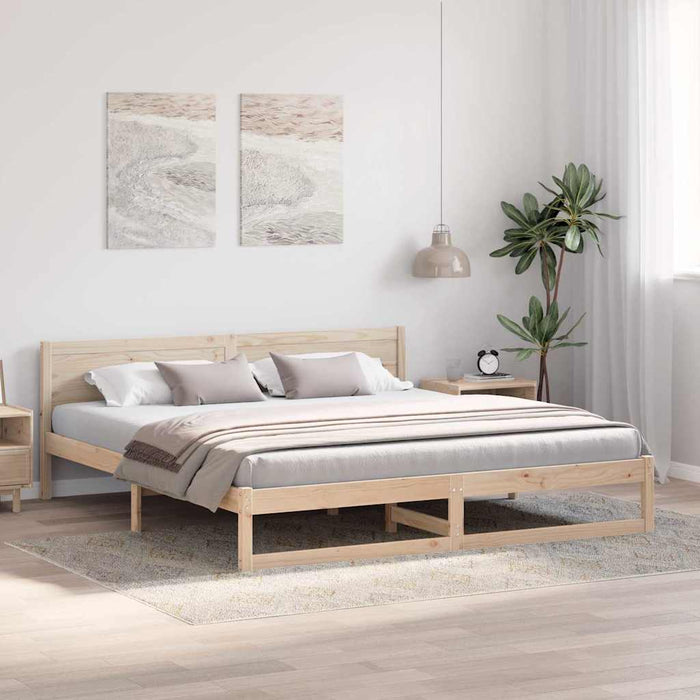 Cadru de pat natural 200 x 200 cm Lemn de pin masiv - WALTI WALTI