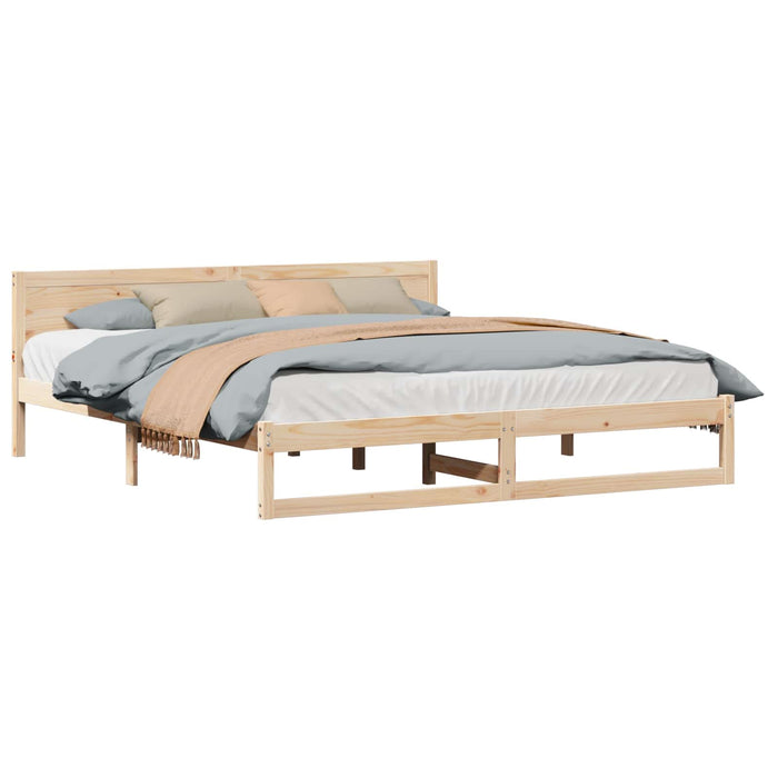 Cadru de pat natural 200 x 200 cm Lemn de pin masiv - WALTI WALTI
