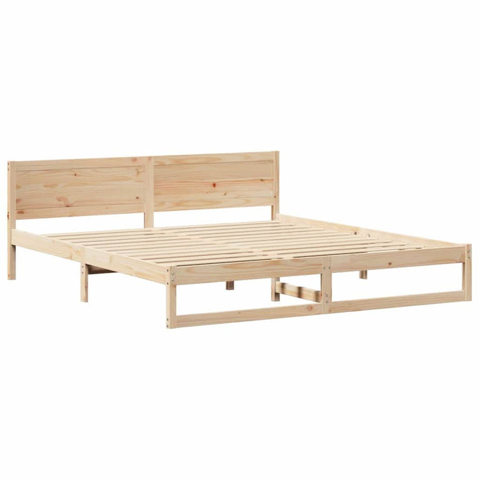 Cadru de pat natural 200 x 200 cm Lemn de pin masiv - WALTI WALTI