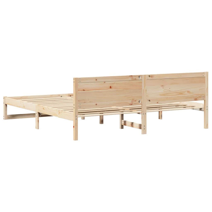 Cadru de pat natural 200 x 200 cm Lemn de pin masiv - WALTI WALTI